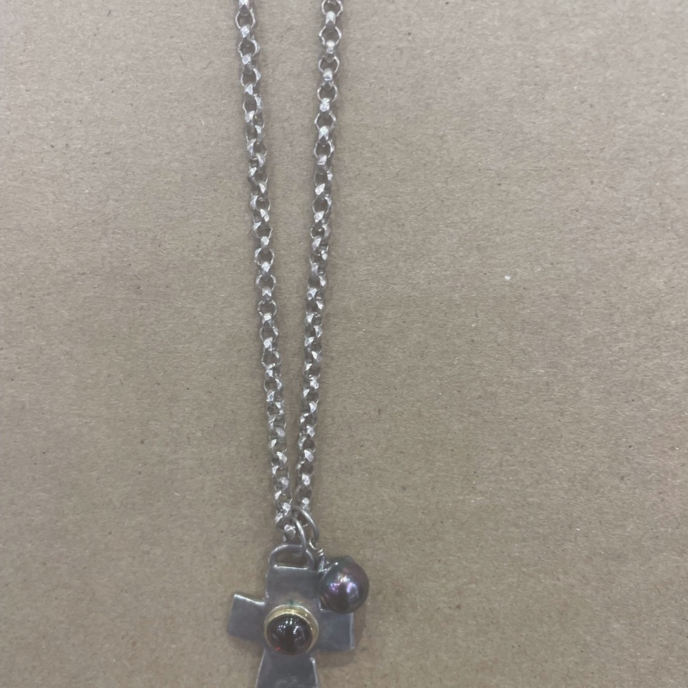 Erica Courtney sterling cross necklace